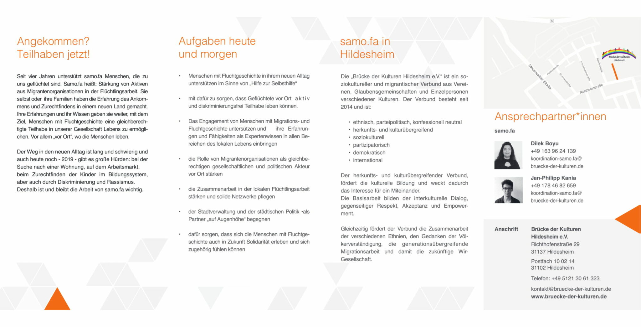 Seite zwei des samo.fa Flyers