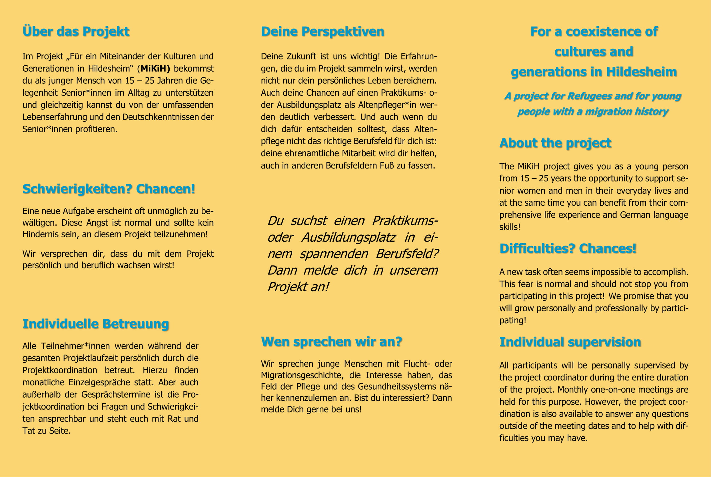 Seite 2 des Flyers zum Projekt MiKiH