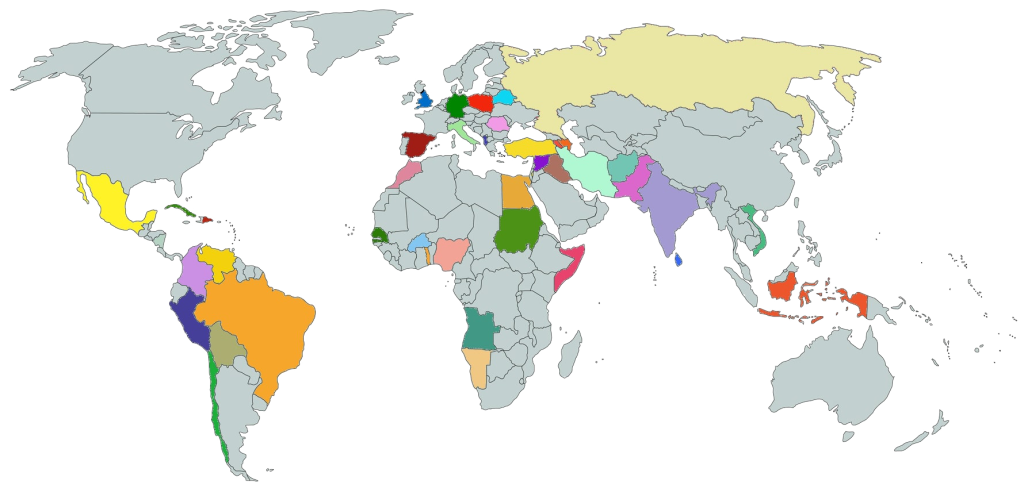 bunte Weltkarte als Grafik
