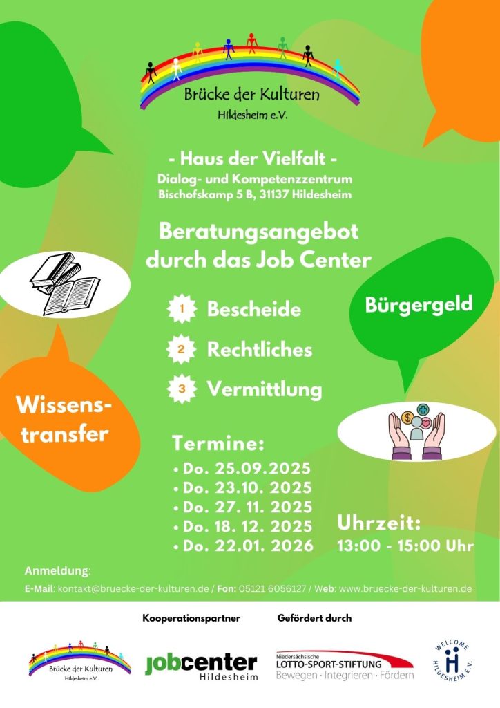 Flyer zu dem Beratungsangebot des Jobcenters