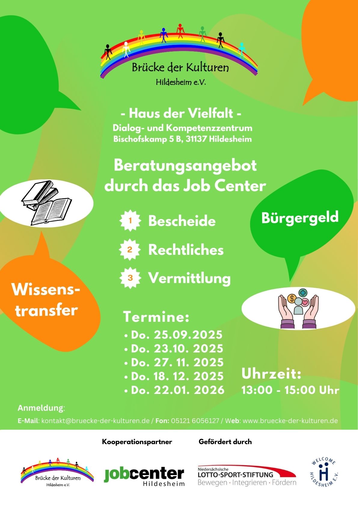 Flyer zu dem Beratungsangebot des Jobcenters