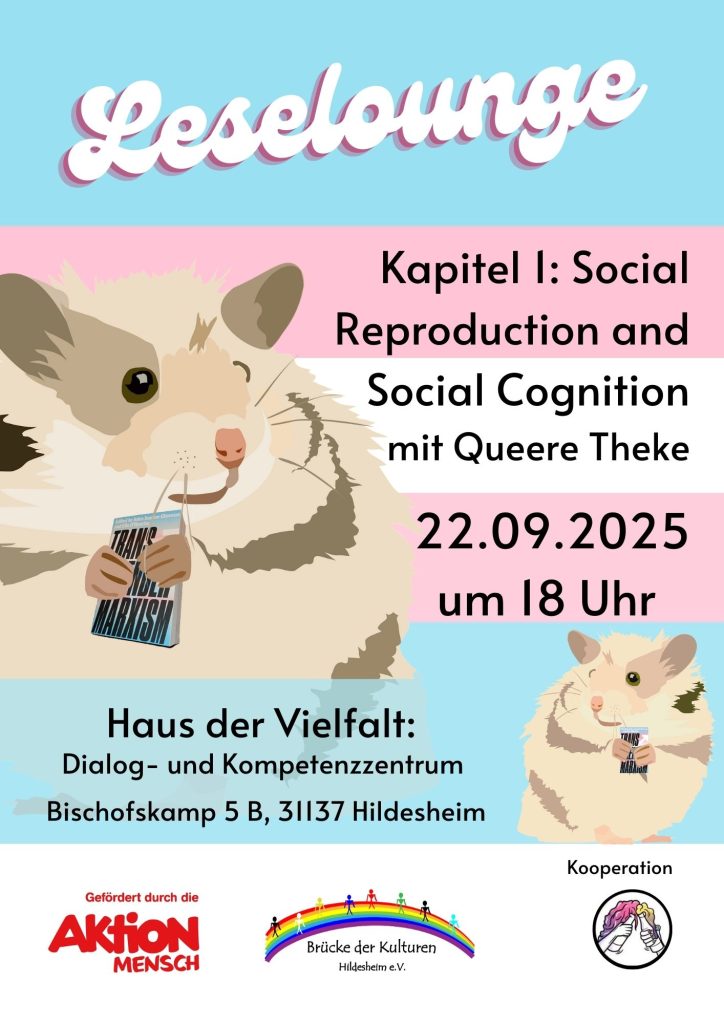 Flyer für die Leselounge mit der queeren Theke am 22.09.2024