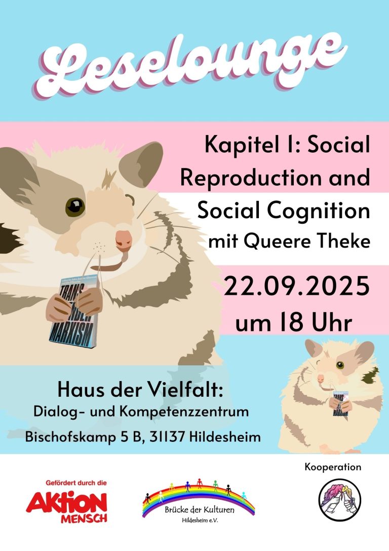 Flyer für die Leselounge mit der queeren Theke am 22.09.2024
