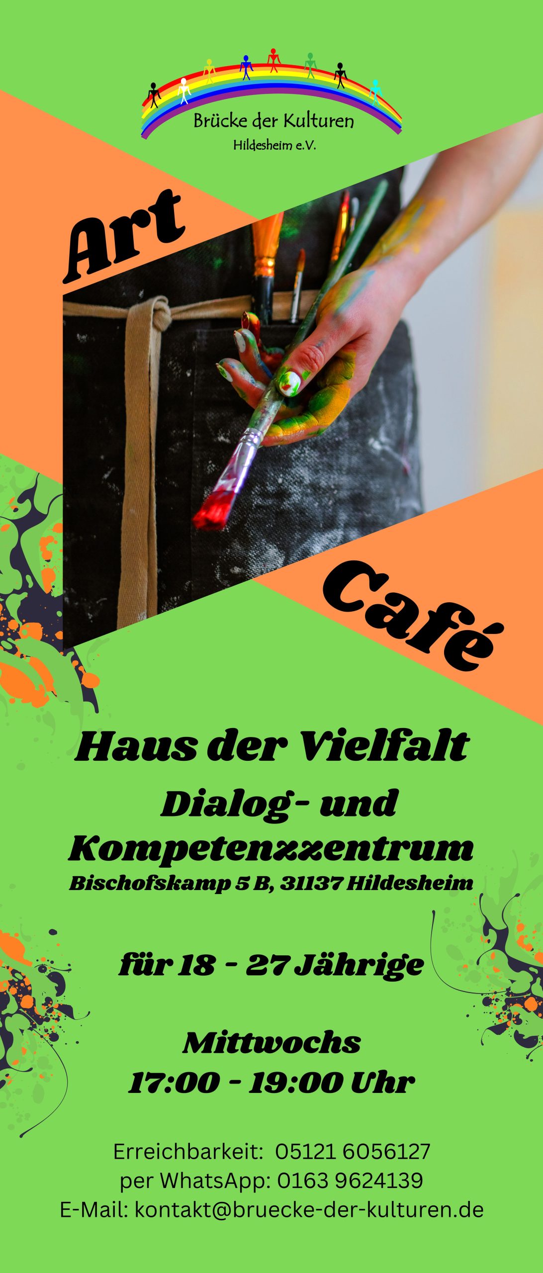 Flyer Art Café, ein Projekt im Haus der Vielfalt, Bischofskamp 5 b, 31137 Hildesheim