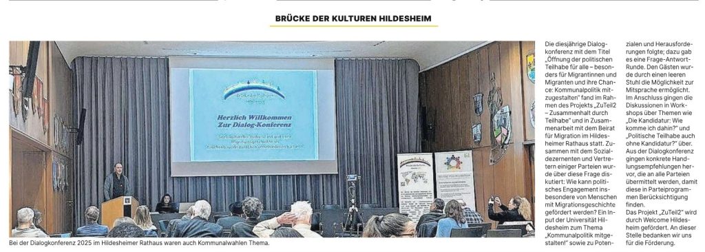 Presseartikel der HiAZ vom 31.12.2025 zur Dialogkonferenz 2025