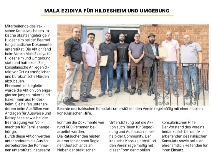 Zeitungasartikel der HiAZ vom 18.02.2026 über den Verein Mala Ezidiya